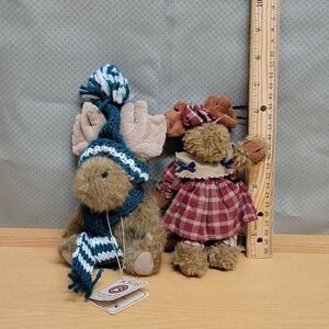 2 Boyd's Bear Moose stuffed animals